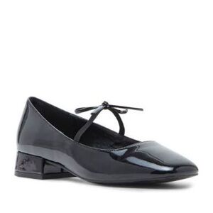 Madden Girl Egret Black Patent Square-Toe Ballet Flats